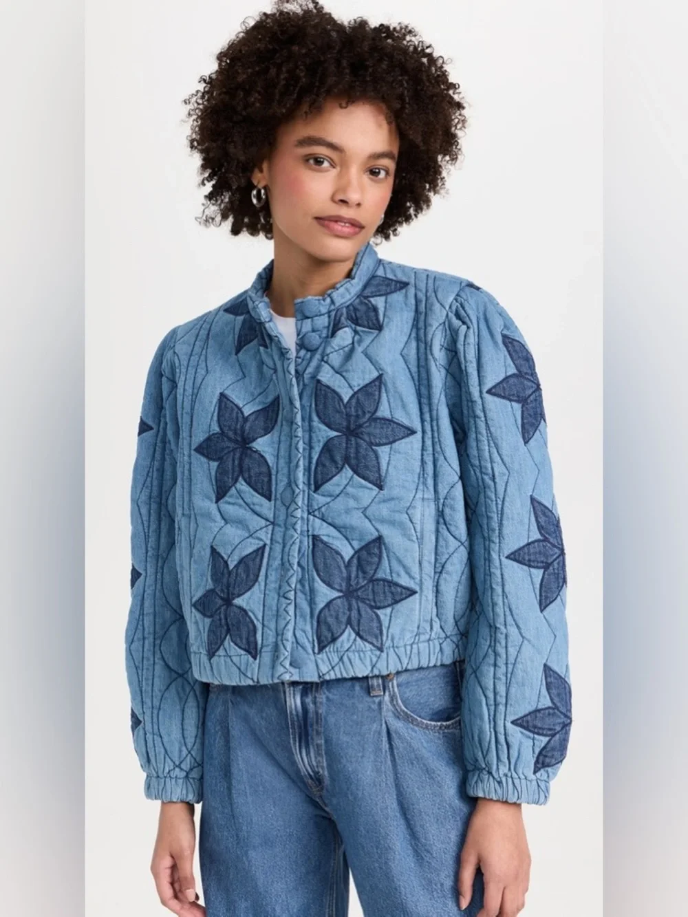 Free People • Quinn Quilted Cotton Denim Jacket - Picture 2 of 15